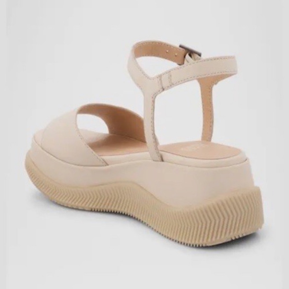 Eileen Fisher Ario Leather Wedge Sandals 8 - Picture 2 of 11